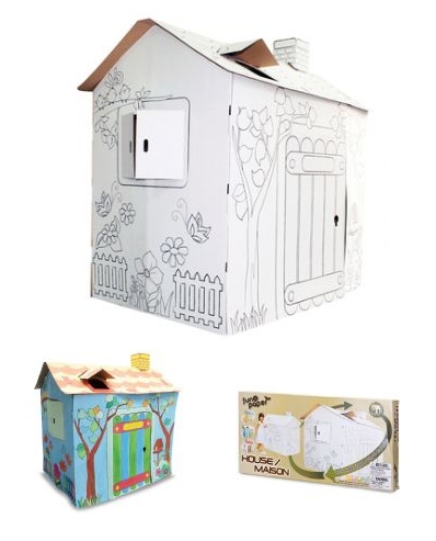 Colour-in cardboard house
